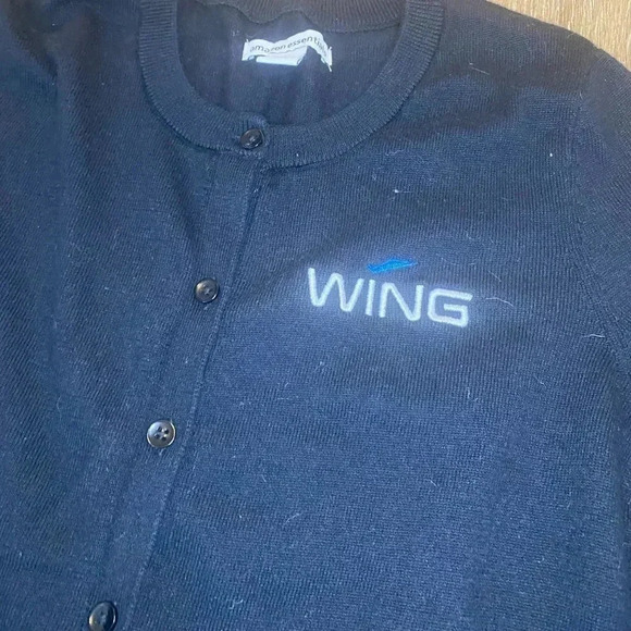 Womens Amazon Essentials "WING" Black Cardigan - S - Picture 2 of 4